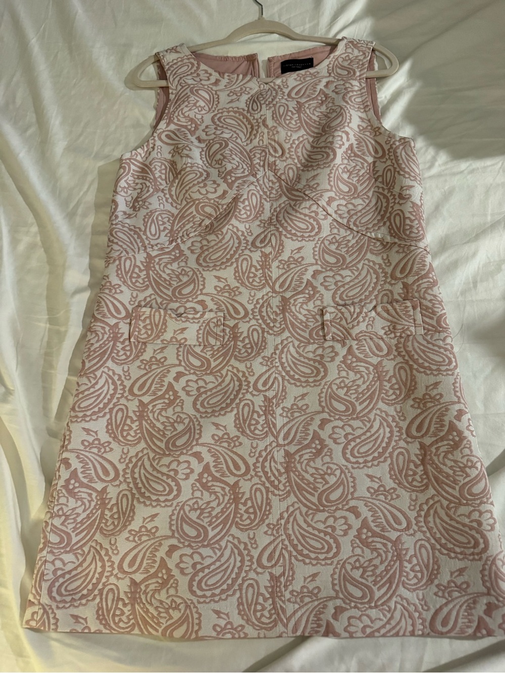 Victoria Beckham for Target Pink Paisley Jacquard Shift Dress Lined Pockets